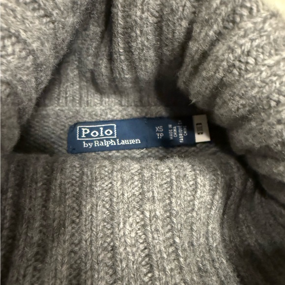 Polo Ralph Lauren 100% Wool Ribbed Turtleneck Sweater XS Gray Women’s - Picture 5 of 6